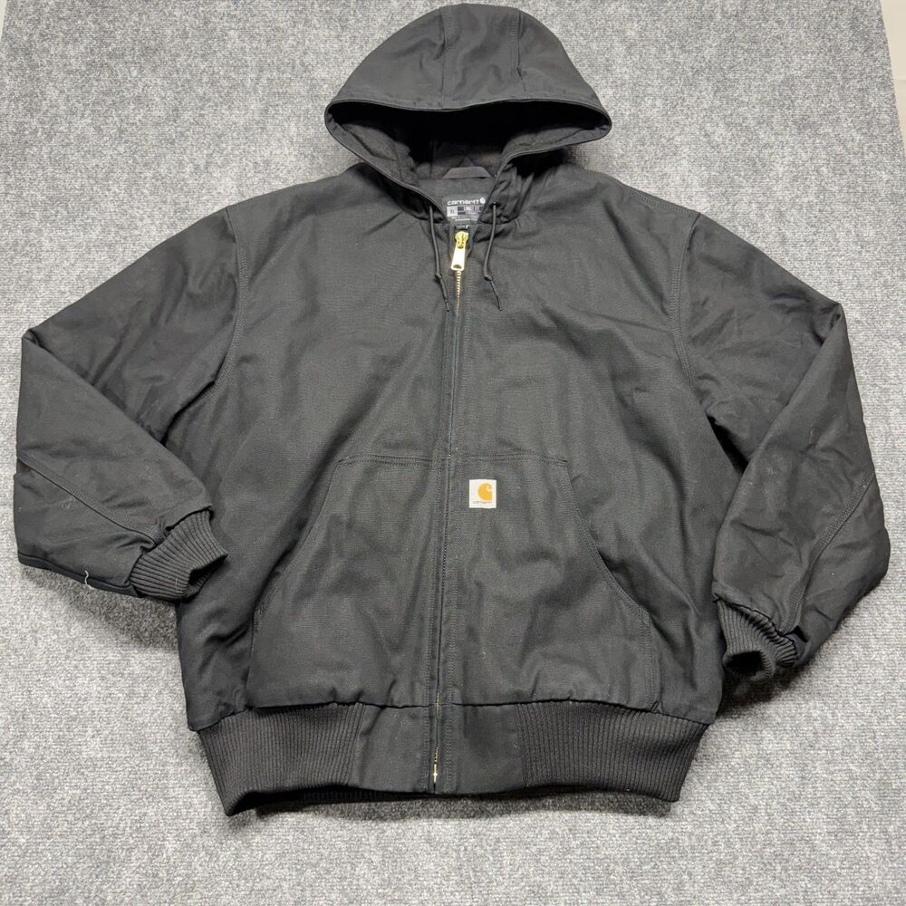 Carhartt 103940-M Men's XL Black Loose Fit Insulated Hooded Work Jacket